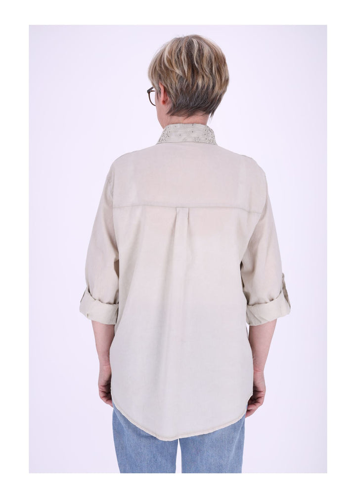 Splash of Color Bluse Damen Stickerei