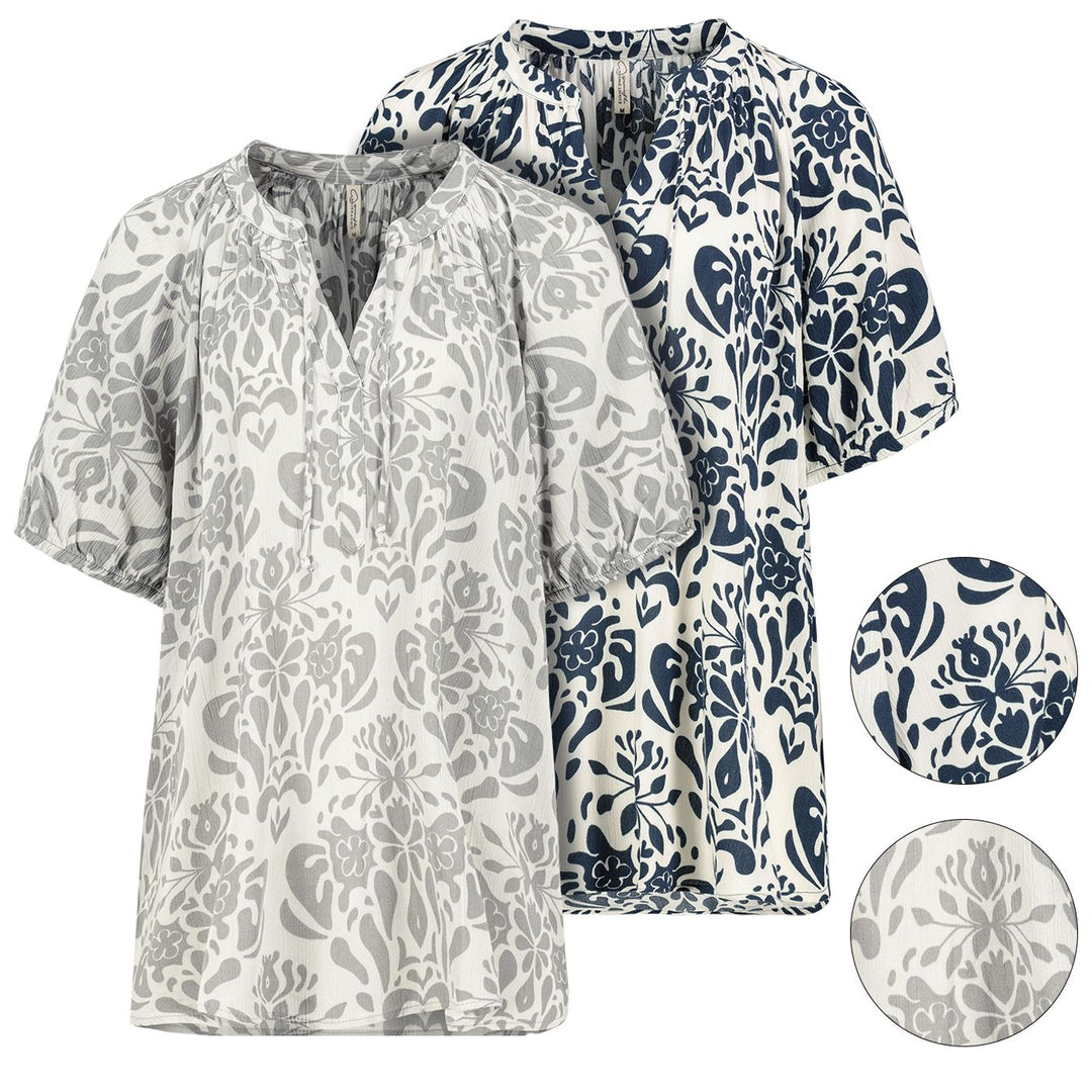 Authentic Style Bluse Kurzarm Viskose