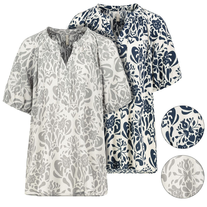 Authentic Style Bluse Kurzarm Viskose