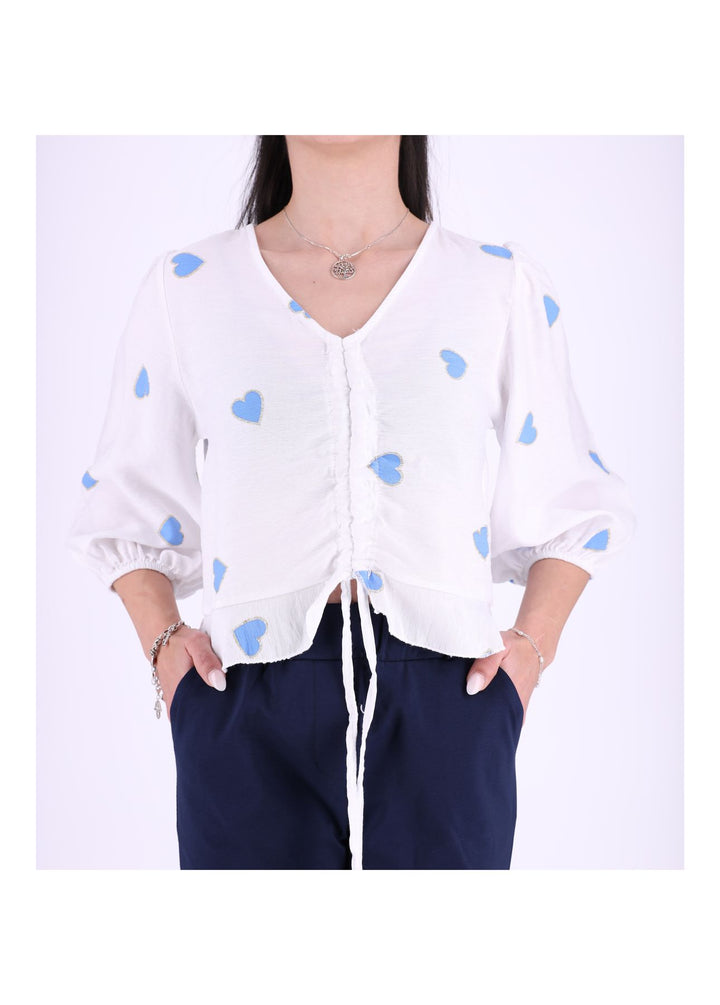 Splash of Color Damen Shirt kurz Raffung