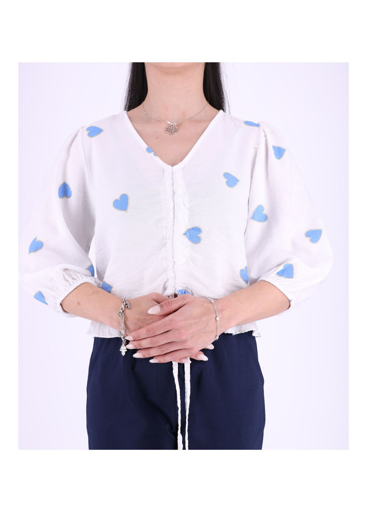 Splash of Color Damen Shirt kurz Raffung