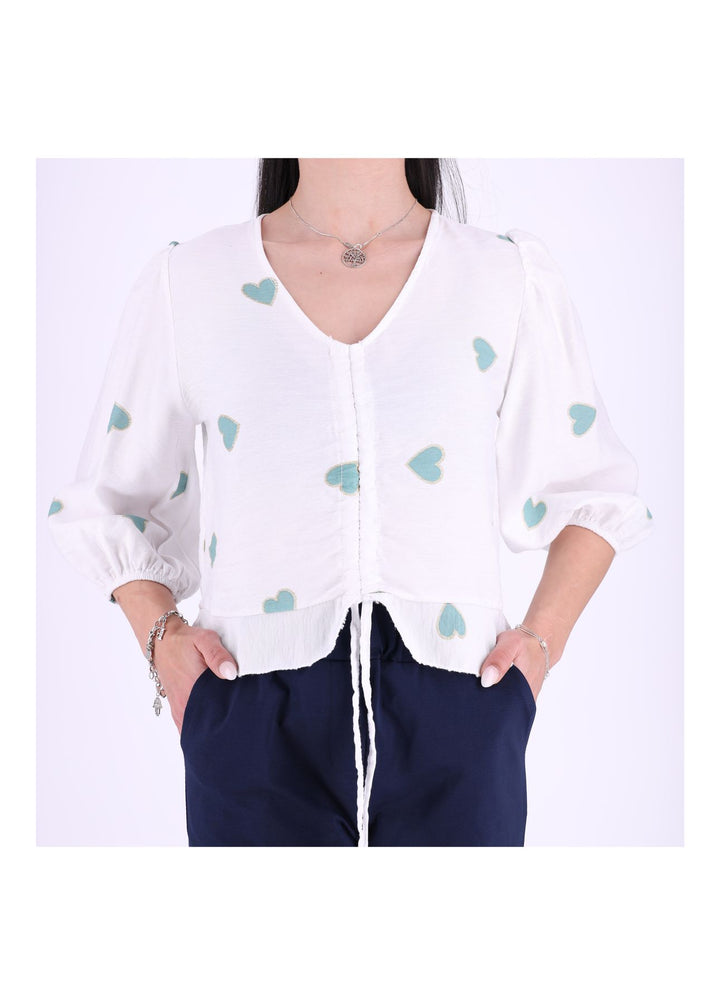 Splash of Color Damen Shirt kurz Raffung