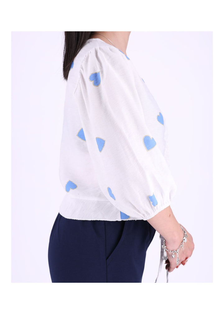 Splash of Color Damen Shirt kurz Raffung