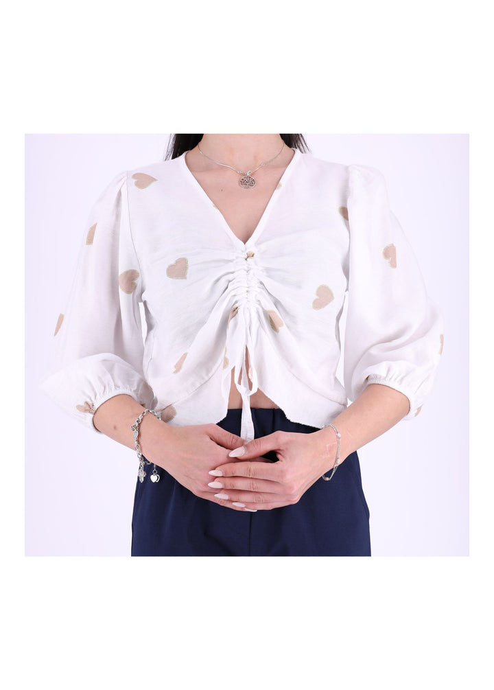 Splash of Color Damen Shirt kurz Raffung