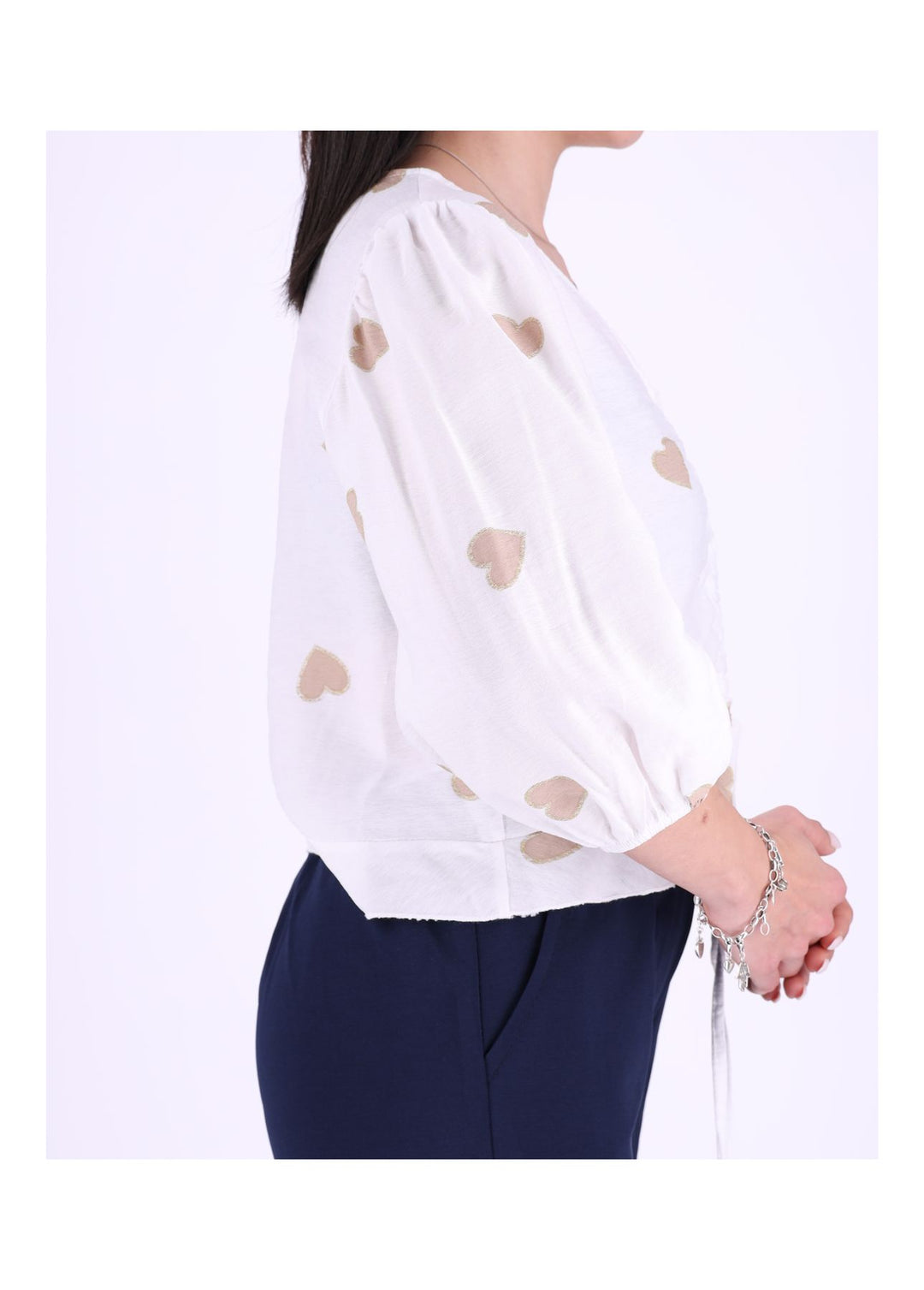 Splash of Color Damen Shirt kurz Raffung