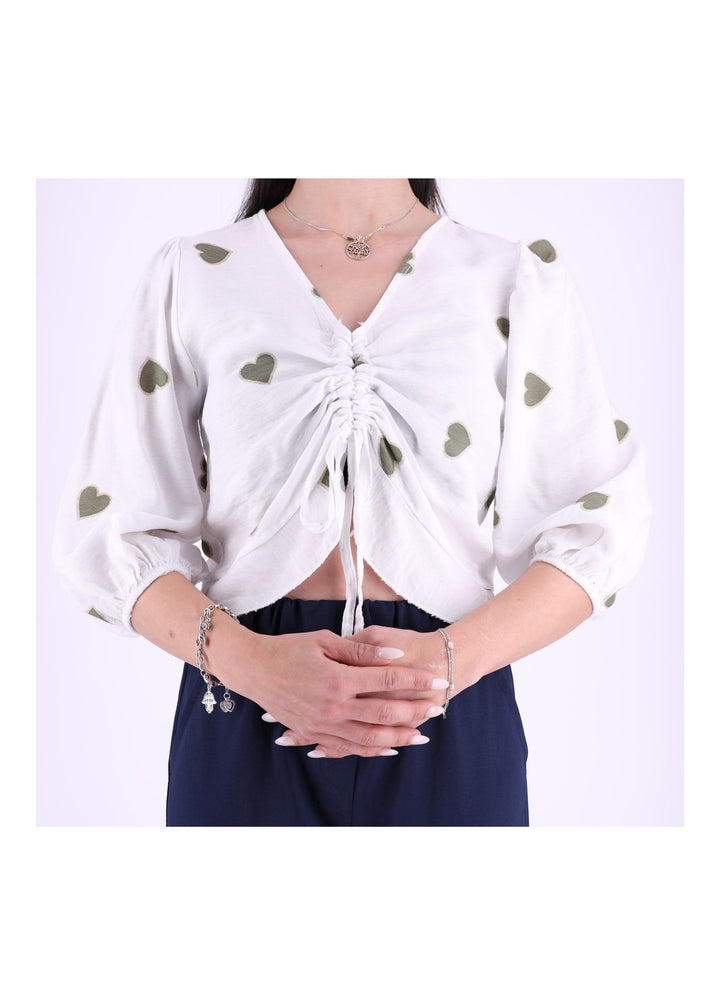 Splash of Color Damen Shirt kurz Raffung