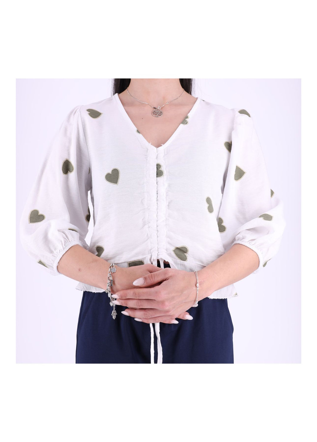 Splash of Color Damen Shirt kurz Raffung