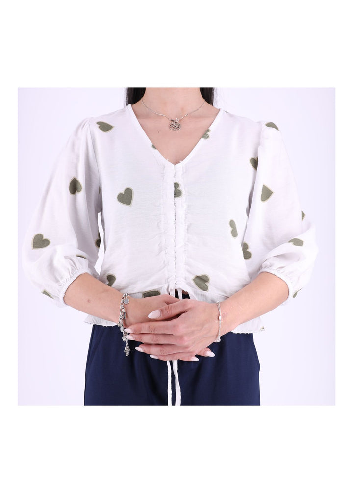 Splash of Color Damen Shirt kurz Raffung