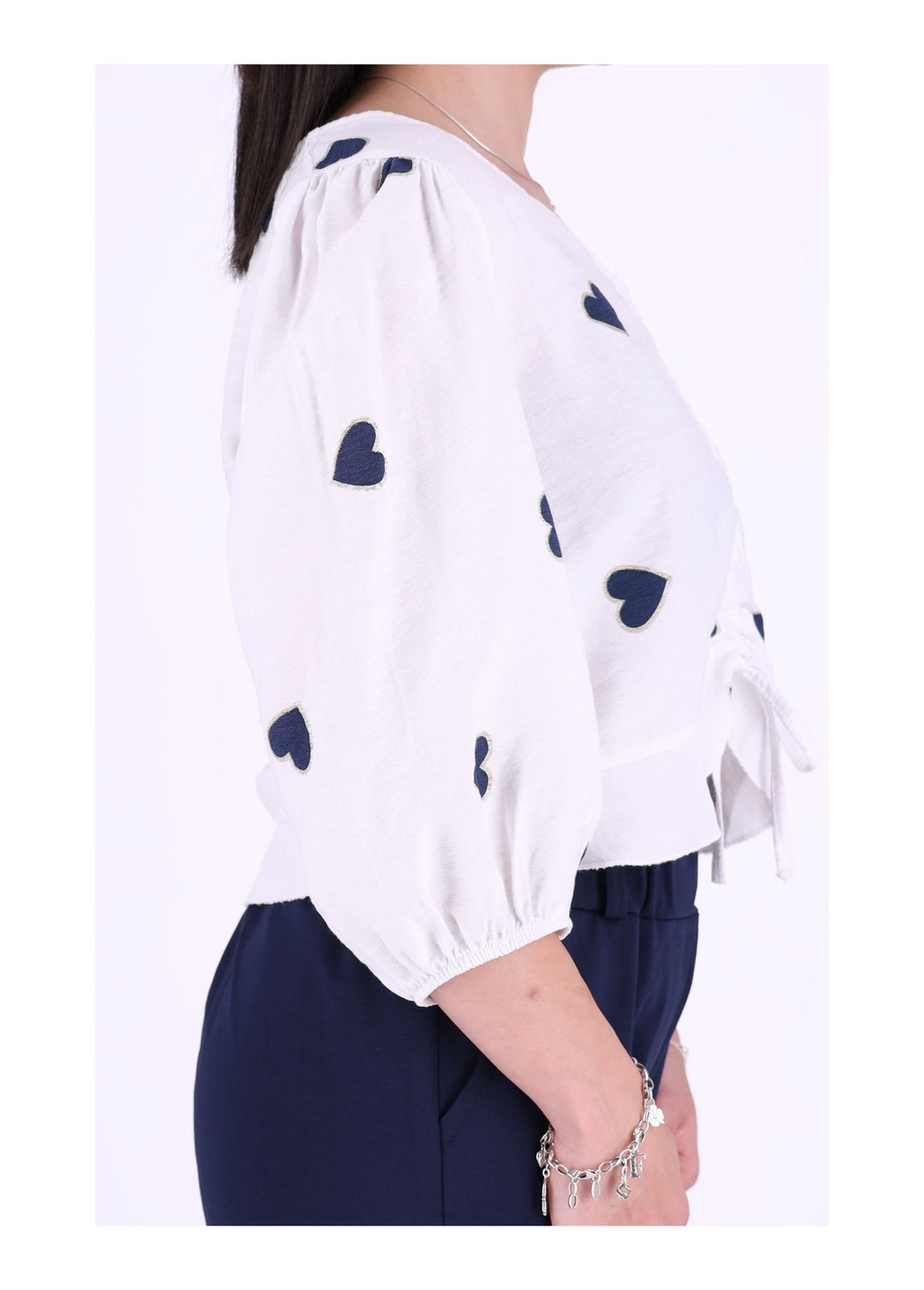 Splash of Color Damen Shirt kurz Raffung
