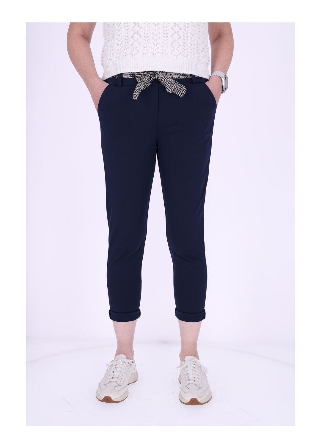 Damen Hose Splash of Color mit Gürtel