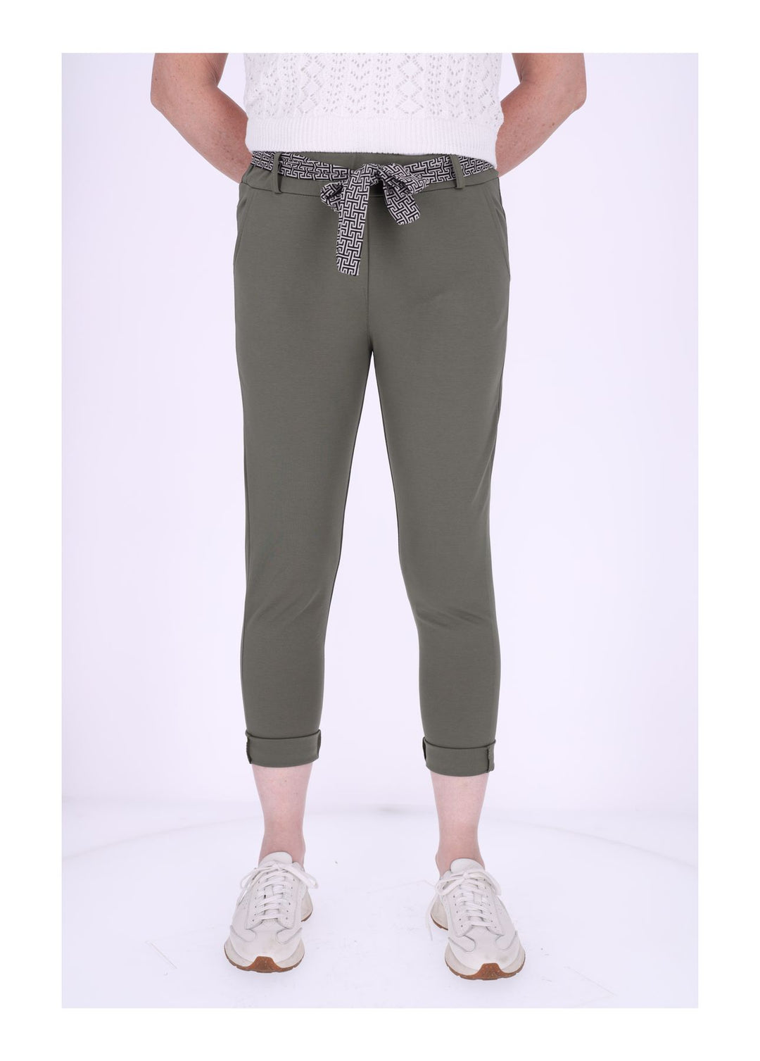 Damen Hose Splash of Color mit Gürtel