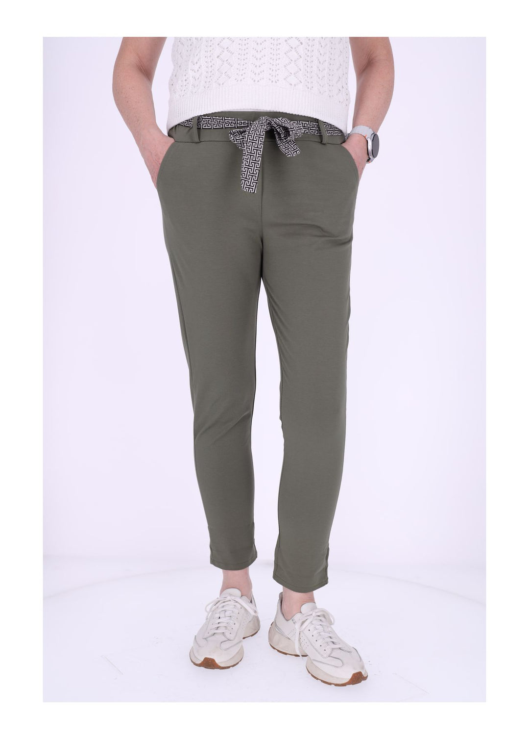 Damen Hose Splash of Color mit Gürtel