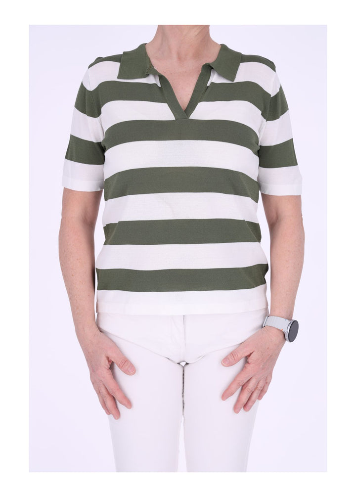 Damen Poloshirt Blockstreifen Splash of Color