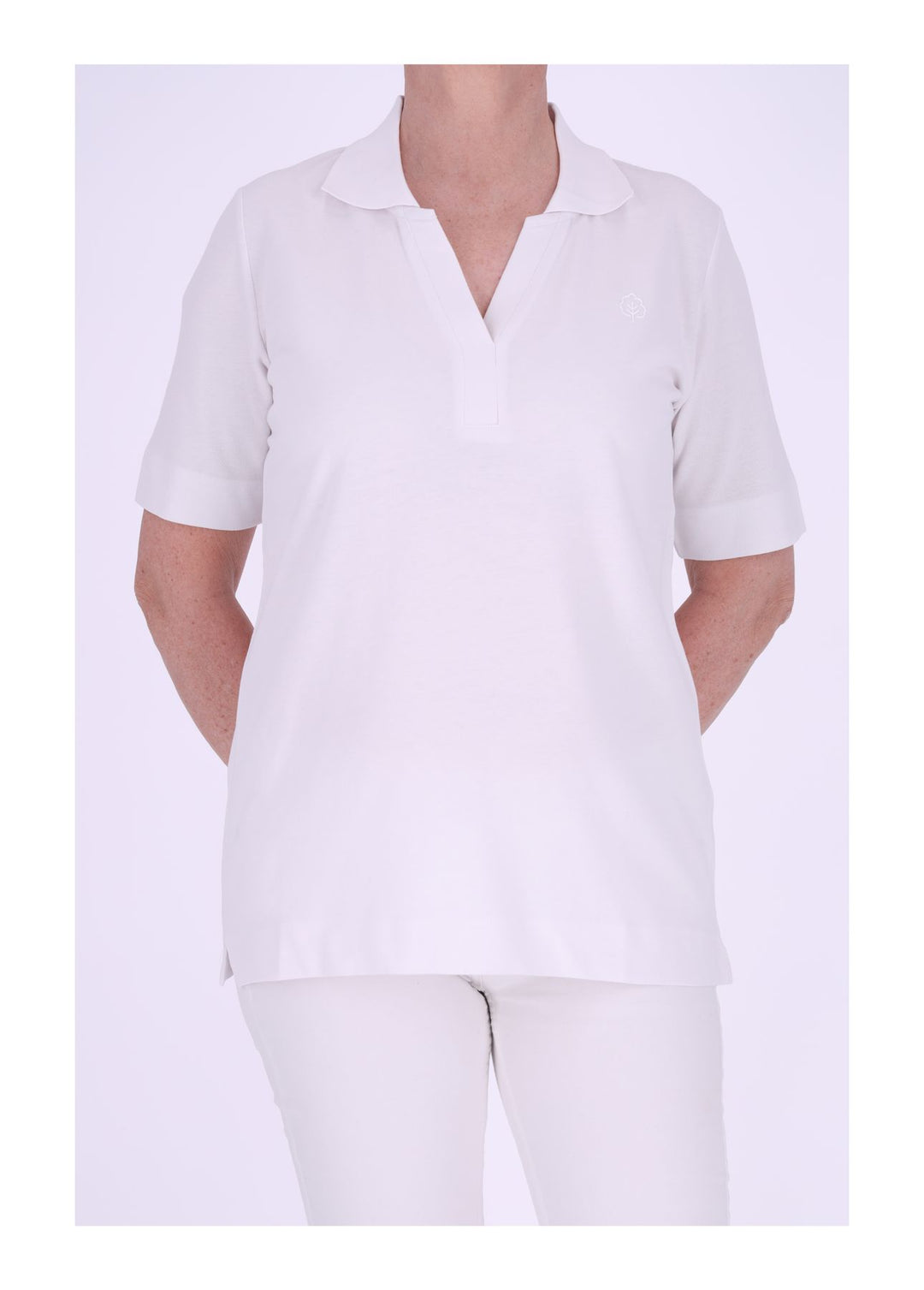 TARA M Poloshirt Damen V-Ausschnitt