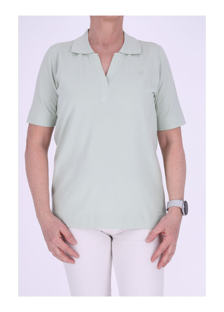 TARA M Poloshirt Damen V-Ausschnitt