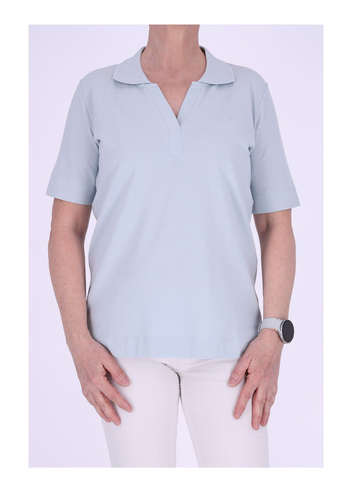 TARA M Poloshirt Damen V-Ausschnitt