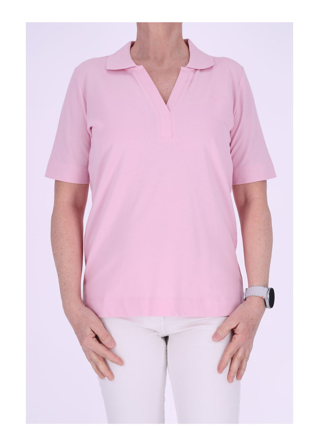 TARA M Poloshirt Damen V-Ausschnitt