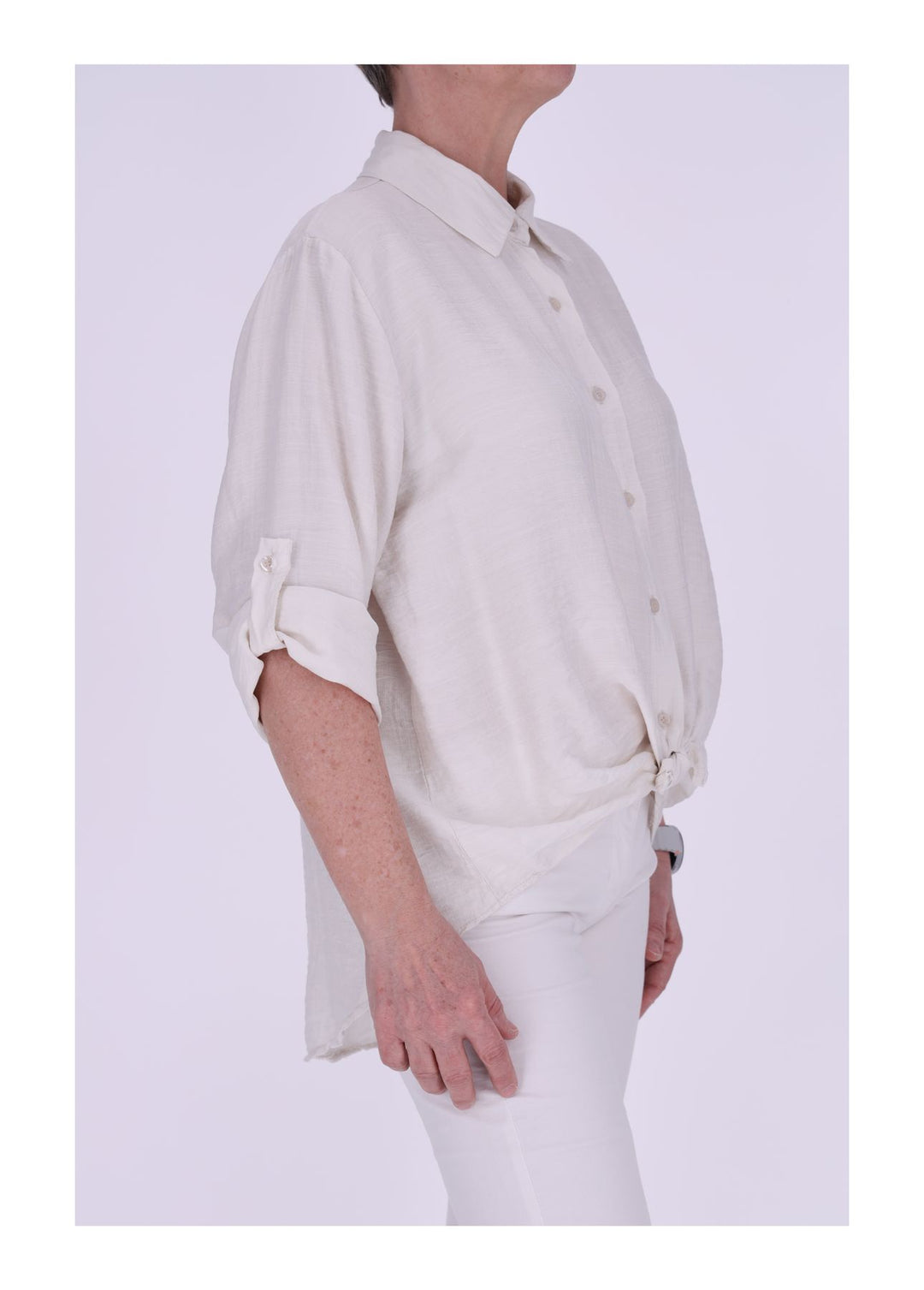 Splash of Color Bluse Krempelarm