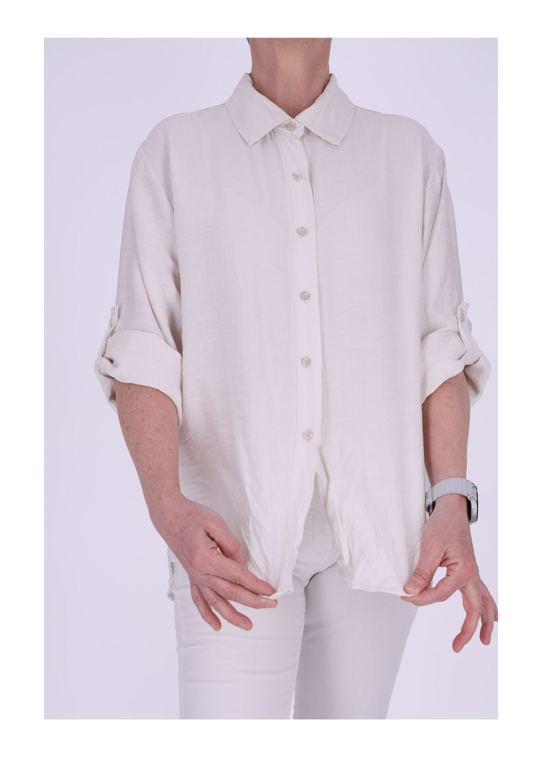 Splash of Color Bluse Krempelarm