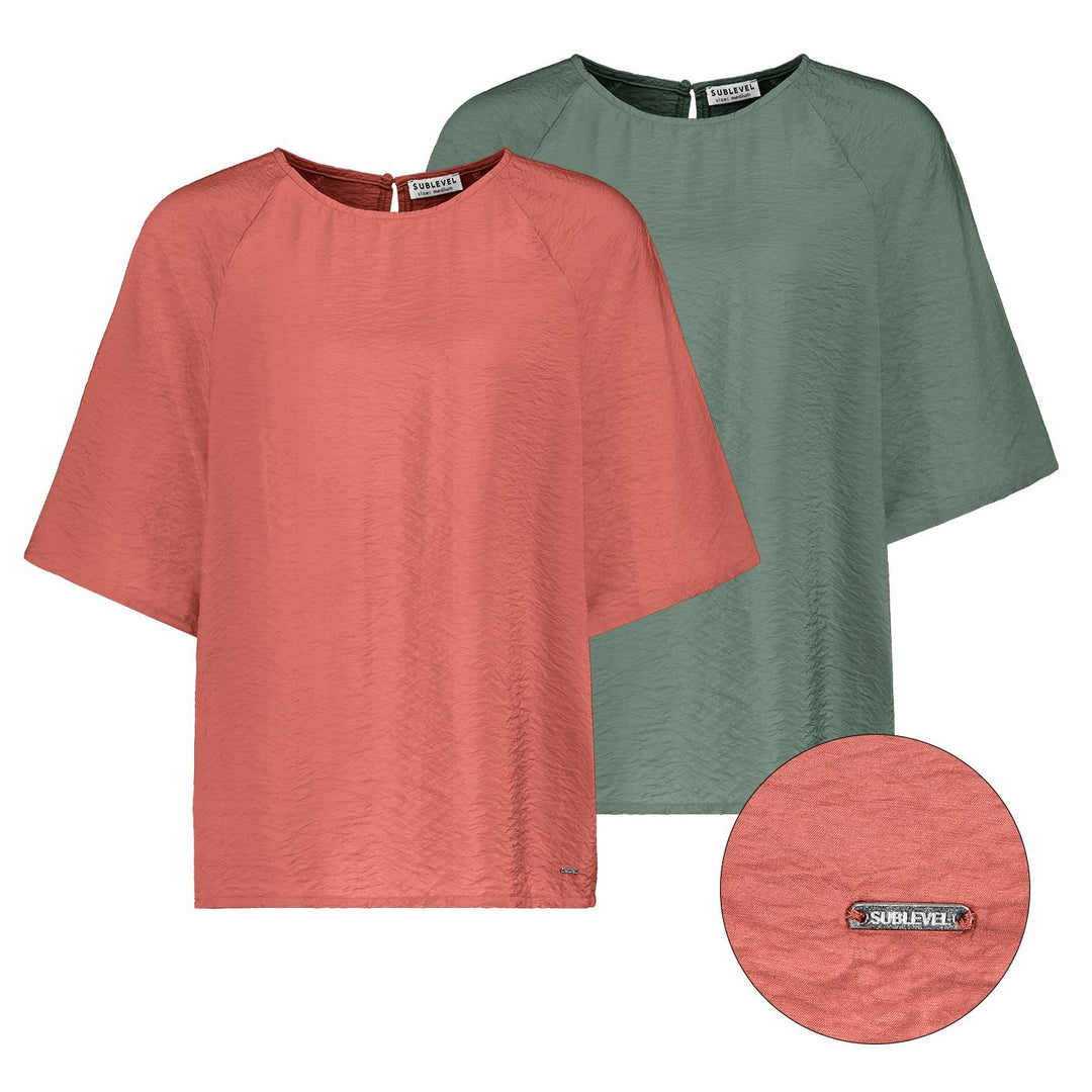 Authentic Style Damen Bluse Raglanärmel