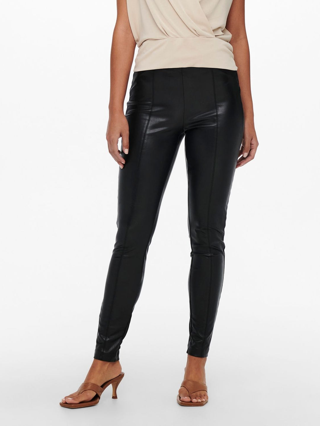 ONLY Kunstlederhose Damen Slim Fit