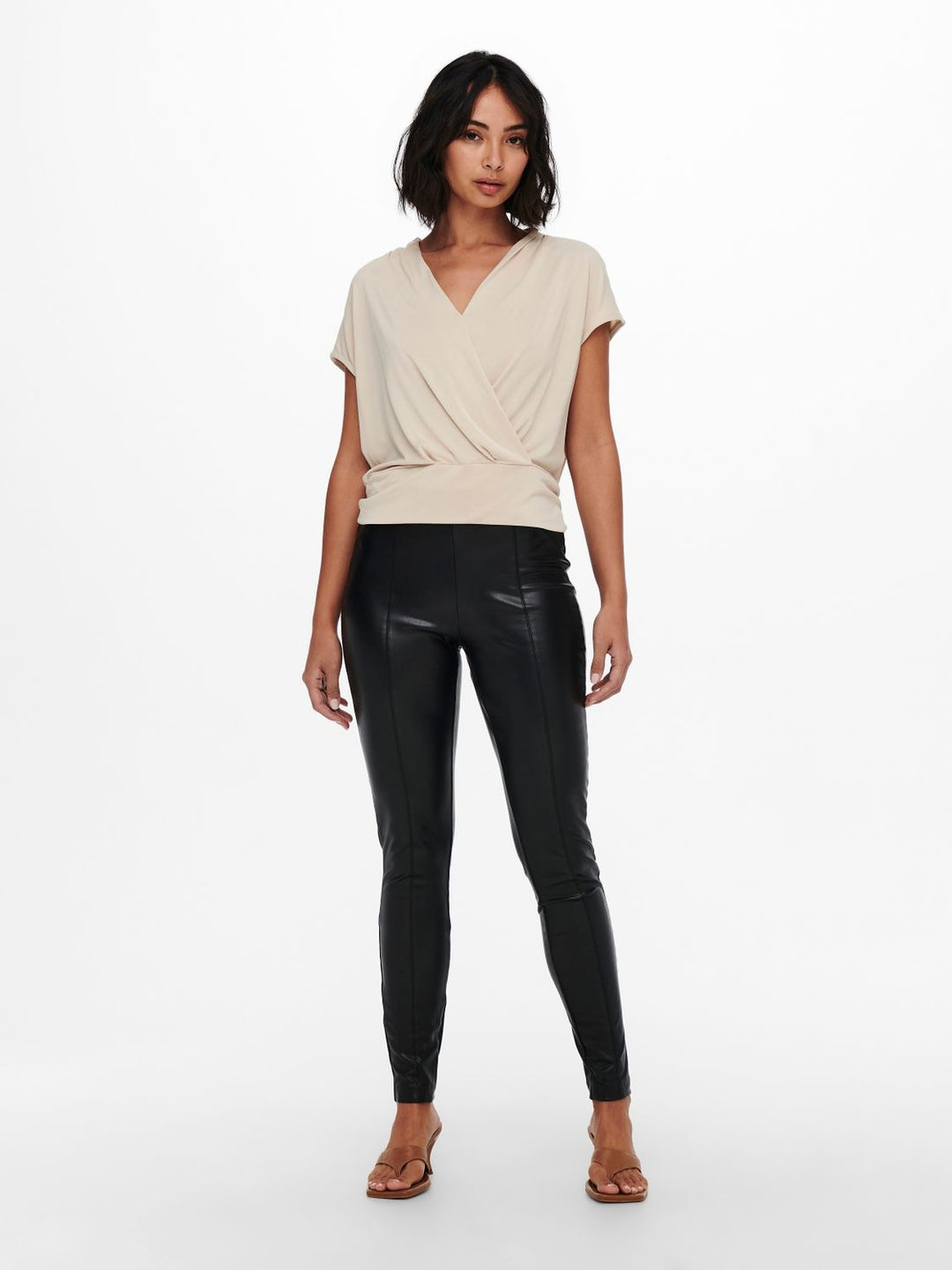 ONLY Kunstlederhose Damen Slim Fit