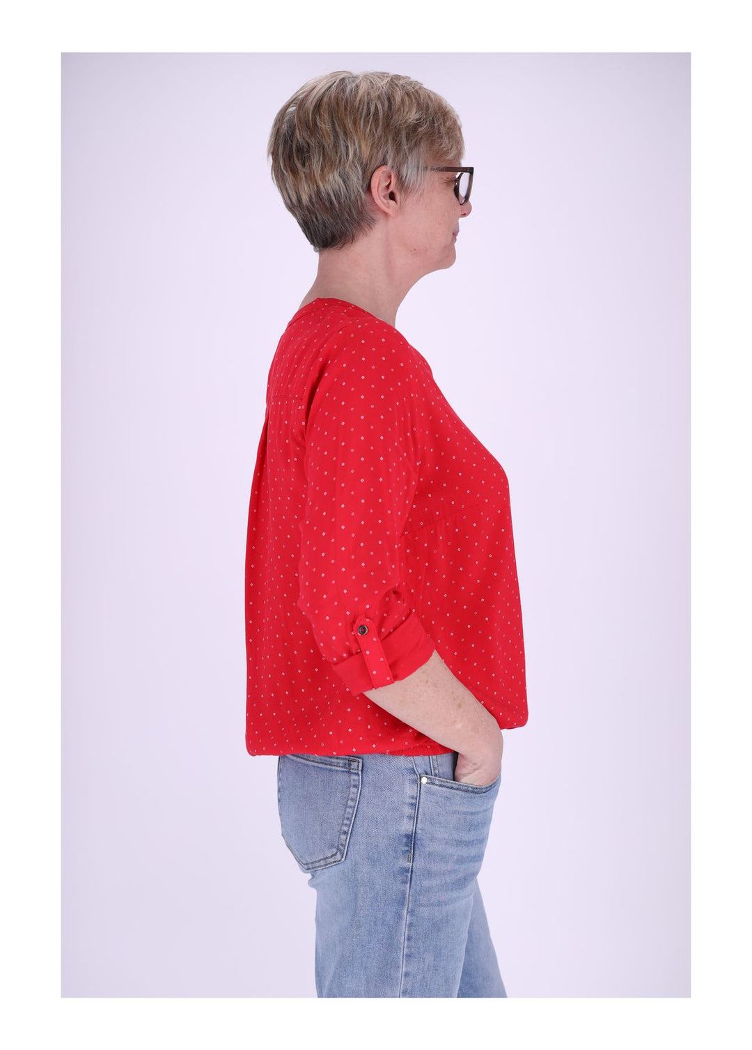 Splash of Color Karo-Bluse