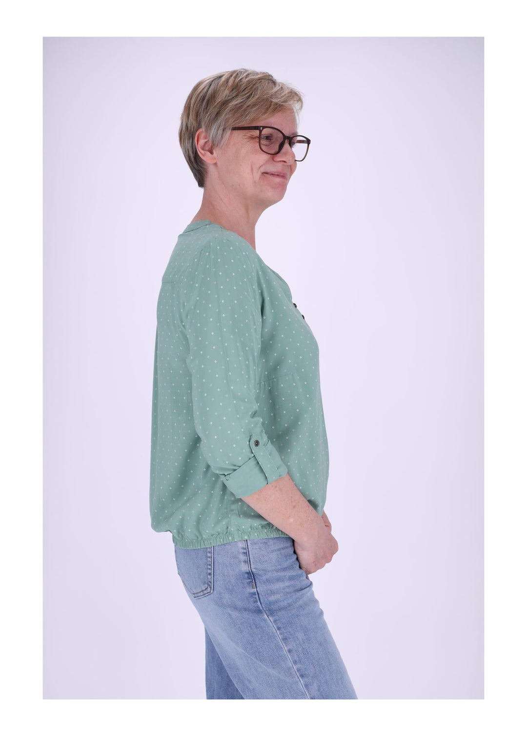 Splash of Color Karo-Bluse