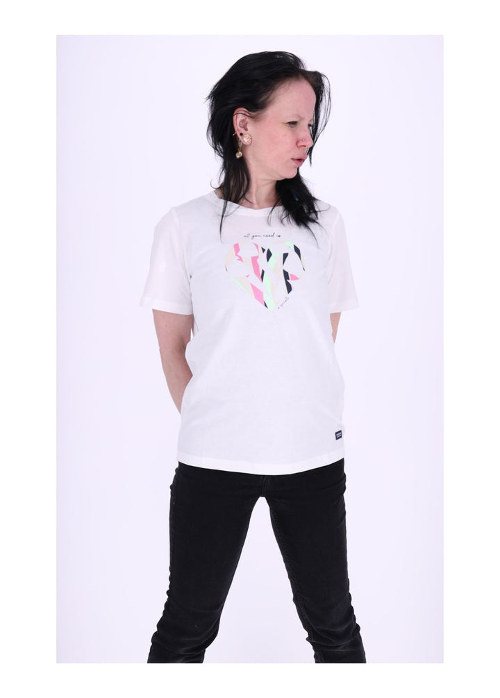 SOQUESTO Damen T-Shirt Herzprint