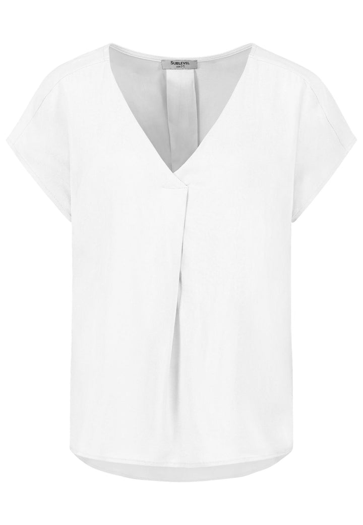 Authentic Style Viskose Bluse V-Ausschnitt