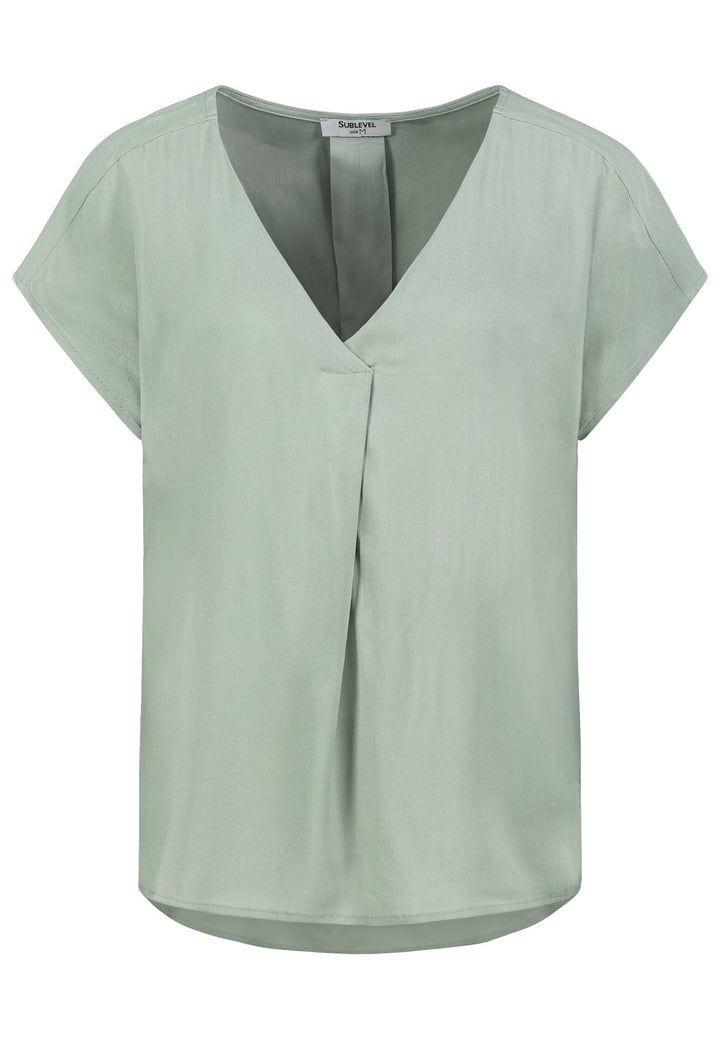 Authentic Style Viskose Bluse V-Ausschnitt