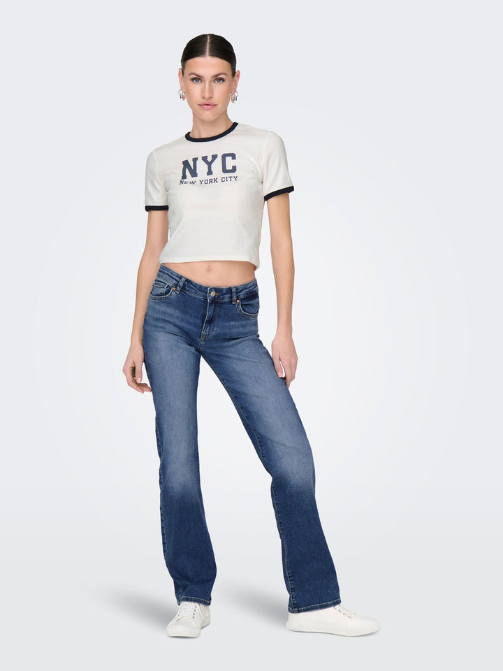 ONLY Vikka Ripp T-Shirt Damen