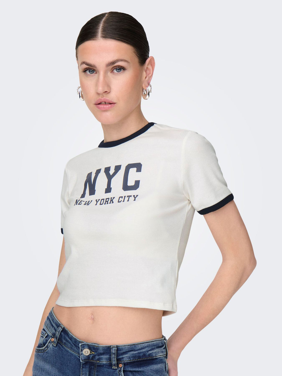 ONLY Vikka Ripp T-Shirt Damen