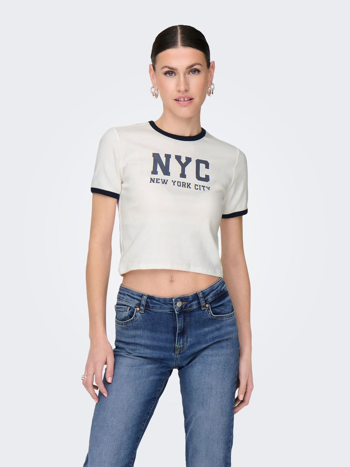 ONLY Vikka Ripp T-Shirt Damen