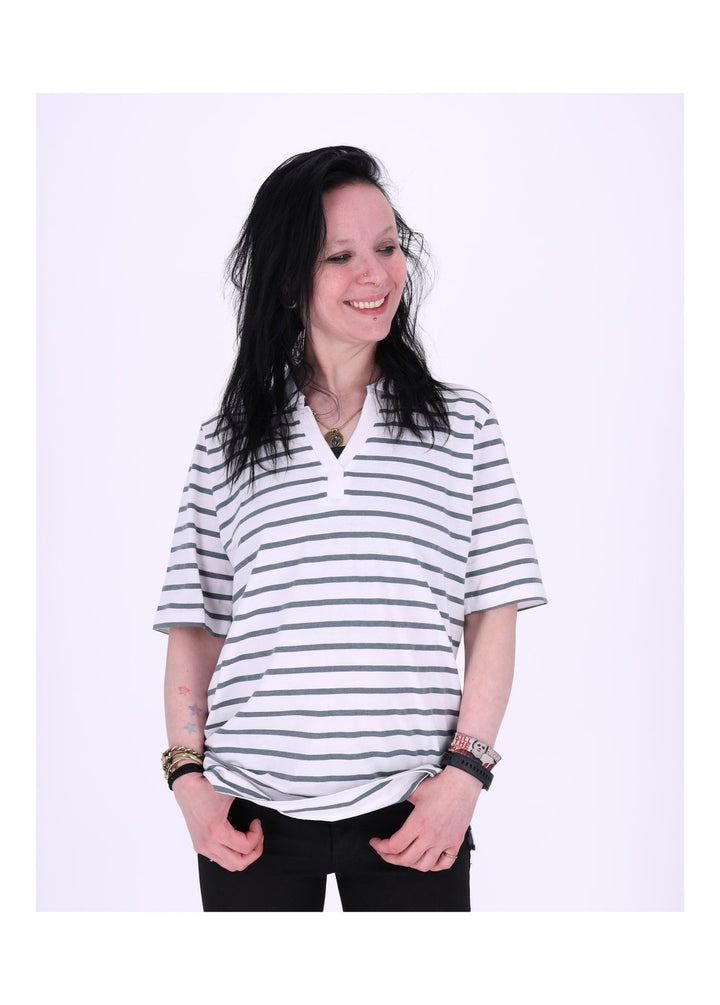 TARA M Damen Poloshirt gestreift