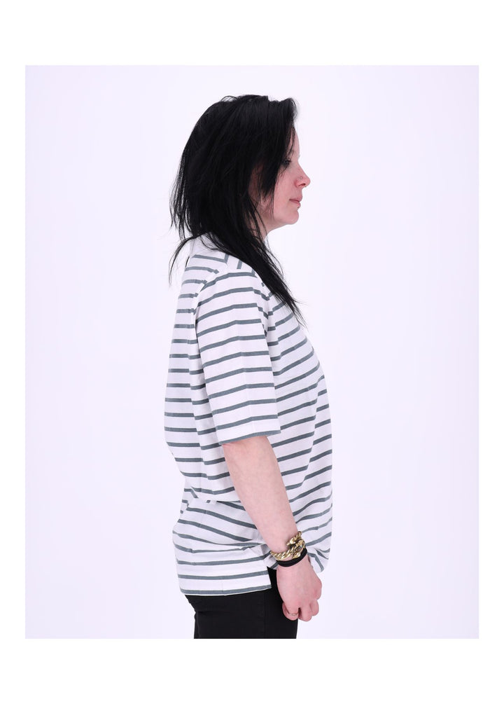 TARA M Damen Poloshirt gestreift