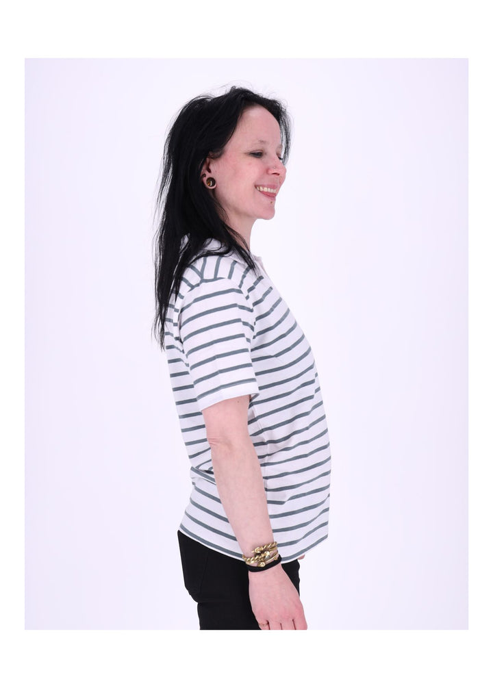 TARA M Damen Poloshirt gestreift