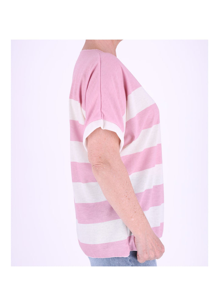 Splash of Color Damen T-Shirt Blockstreifen