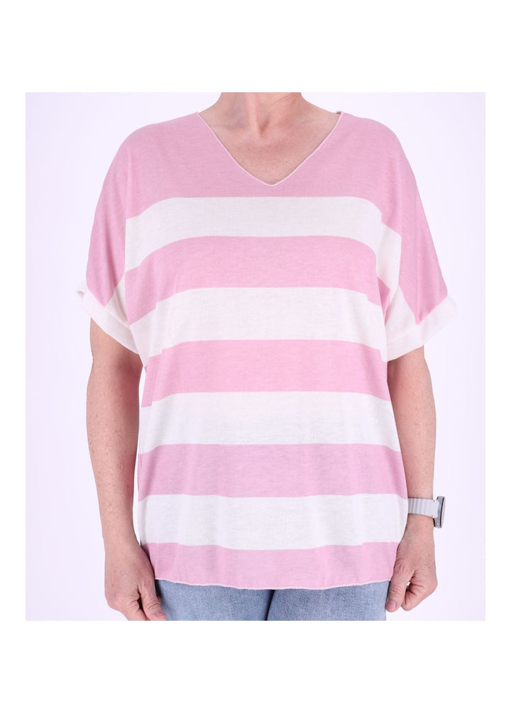 Splash of Color Damen T-Shirt Blockstreifen