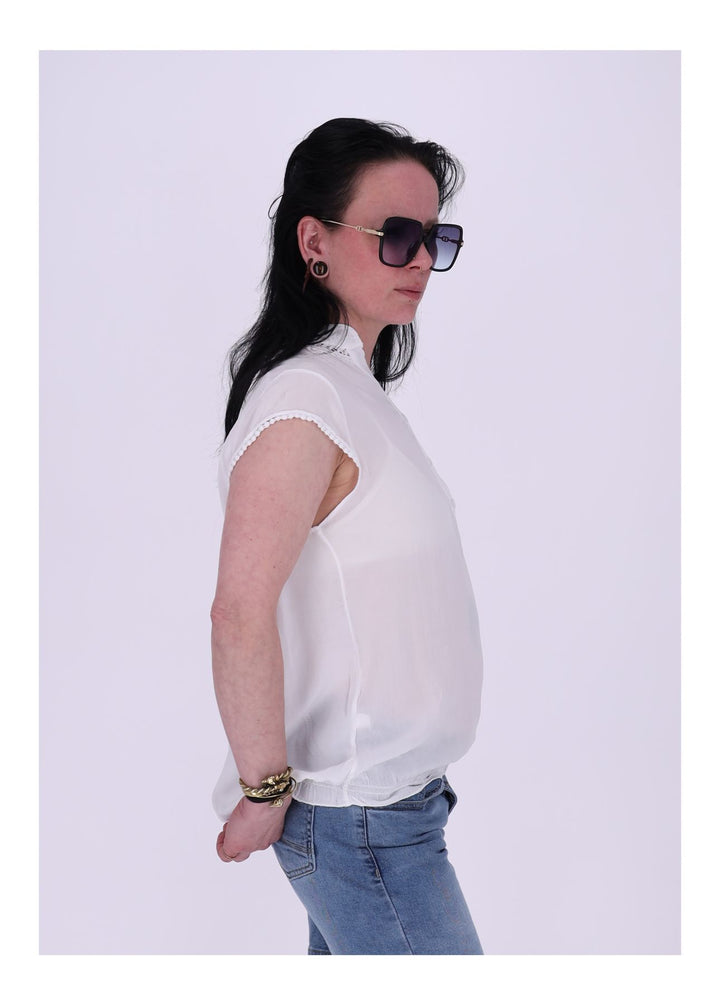 Splash of Color Damen T-Shirt Spitzeneinsatz