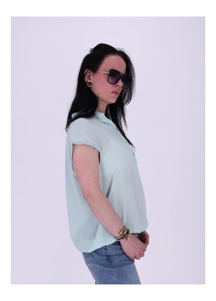 Splash of Color Damen T-Shirt Spitzeneinsatz
