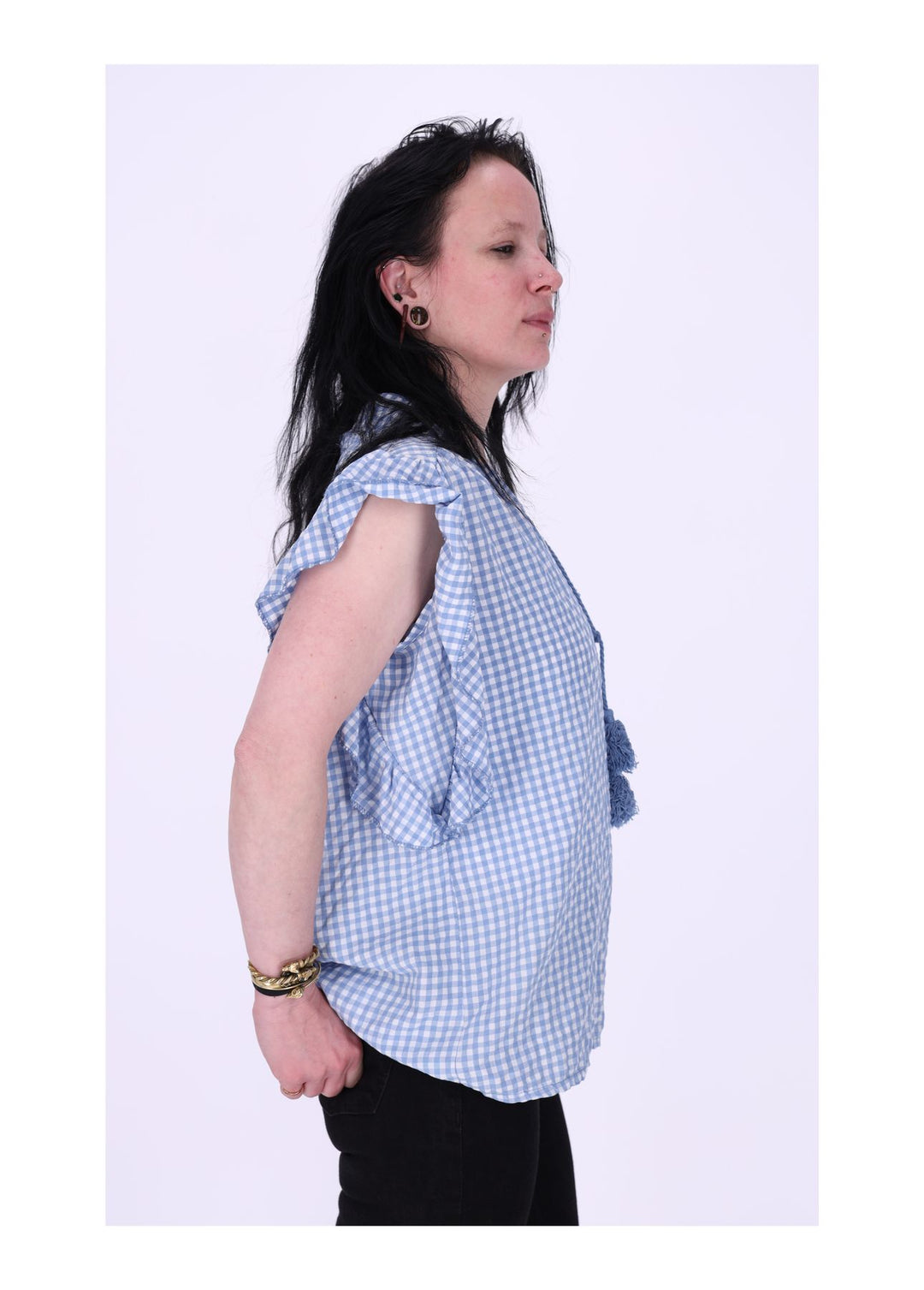 Splash of Color Blusenshirt Damen Kurzarm