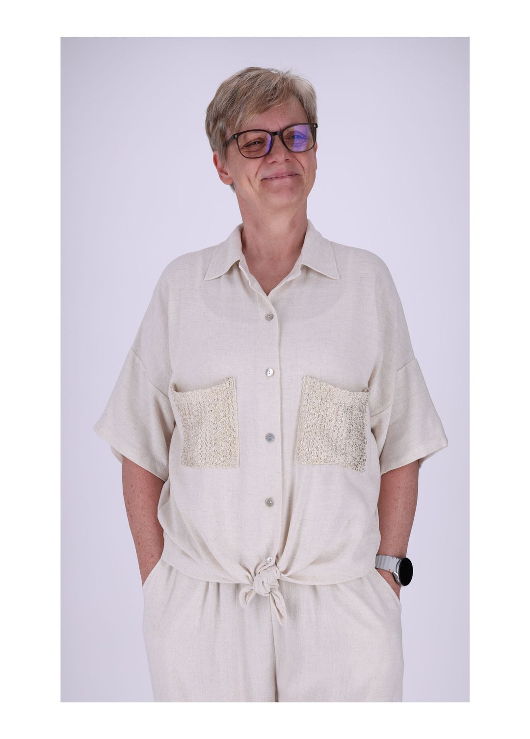 Splash of Color Bluse Damen gold