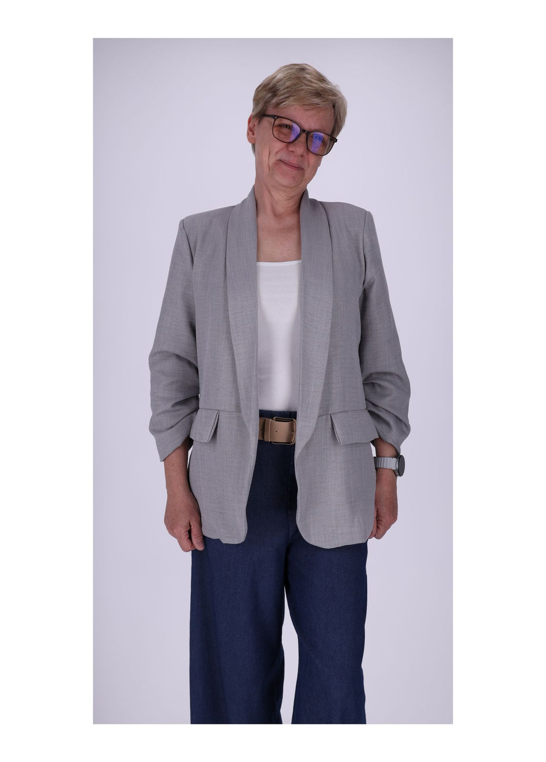 Splash of Color Damen Blazer Leinenoptik