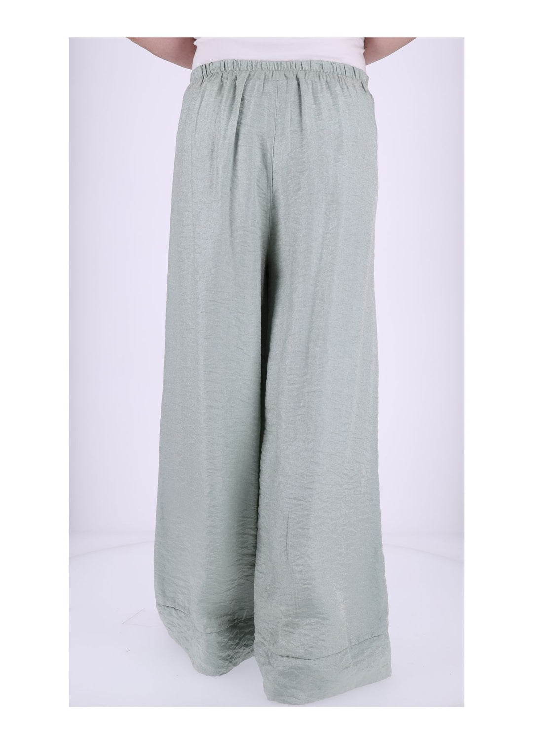 Damen Hose mit weitem Bein – Metallic Hellgrün