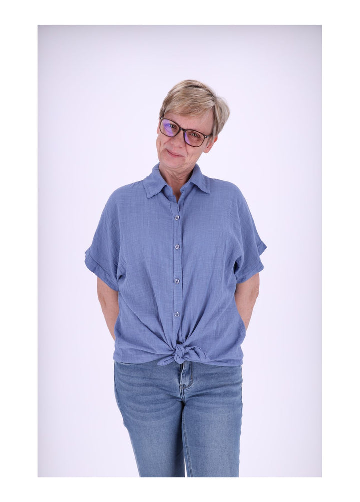 Splash of Color Damenbluse Leinenoptik