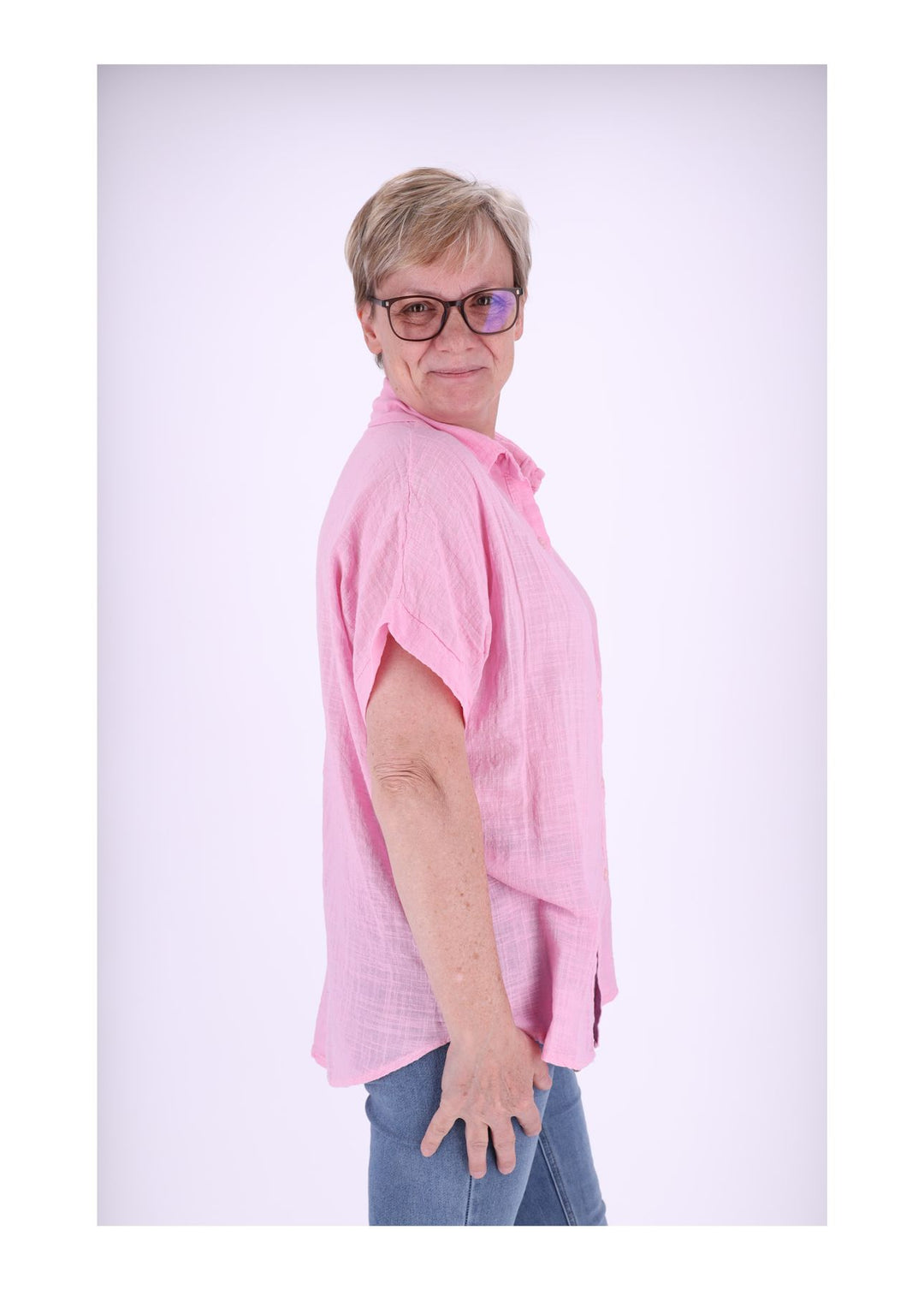 Splash of Color Damenbluse Leinenoptik
