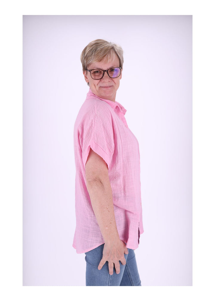 Splash of Color Damenbluse Leinenoptik