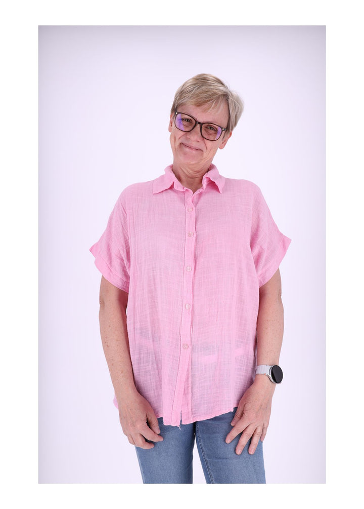 Splash of Color Damenbluse Leinenoptik