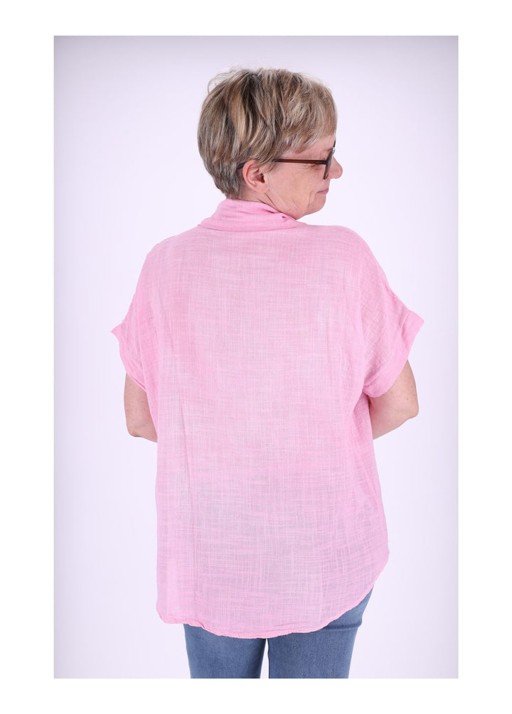 Splash of Color Damenbluse Leinenoptik
